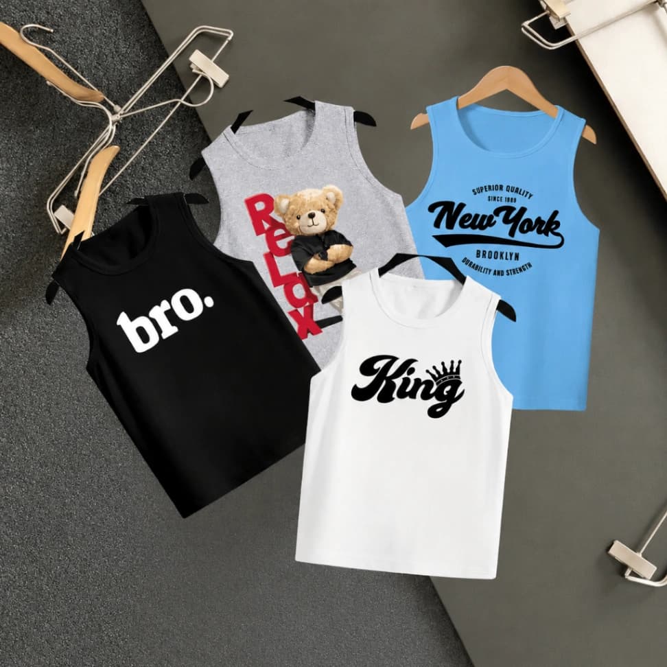 Baby Sleeveless T-shirt 4 Pcs Combo