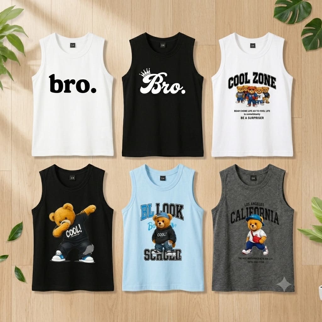 Baby Sleeveless T-shirt 6 Pcs Combo