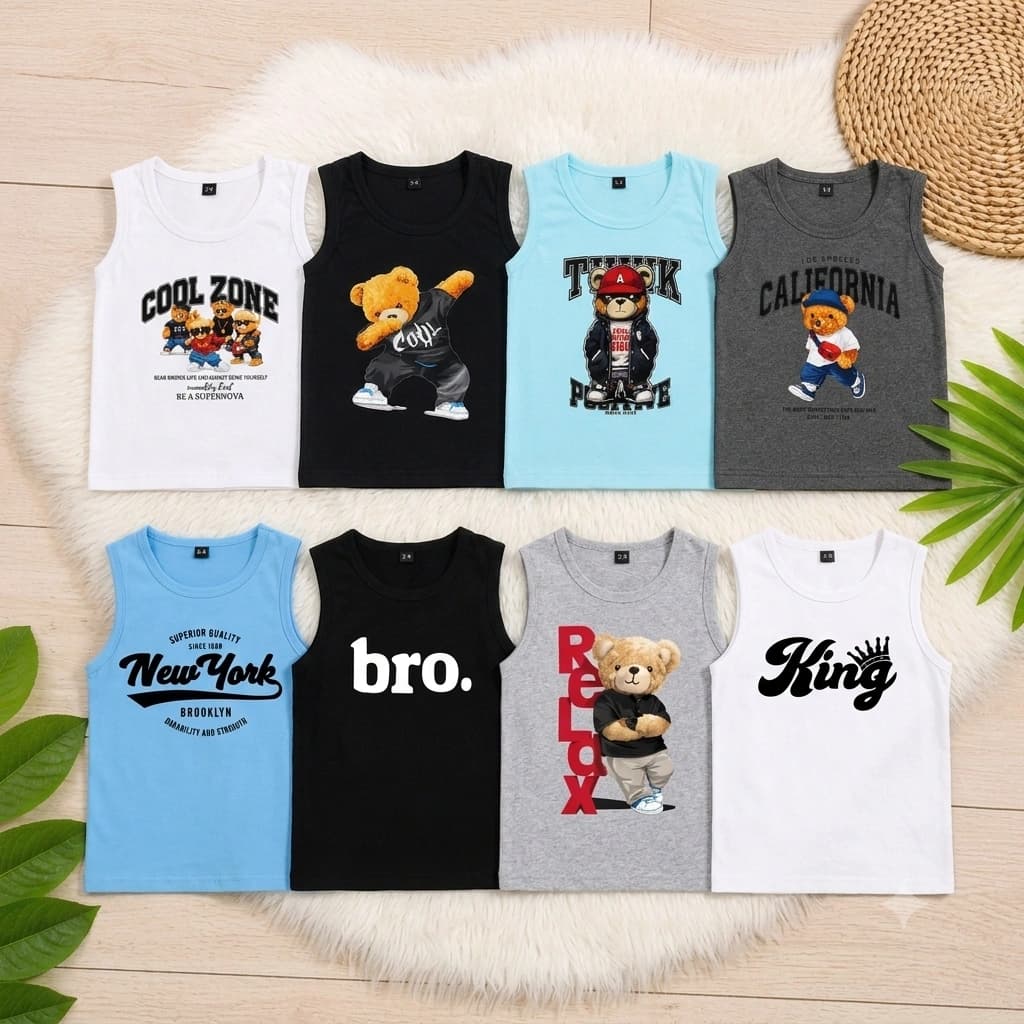 Baby Sleeveless T-shirt 8 Pcs Combo