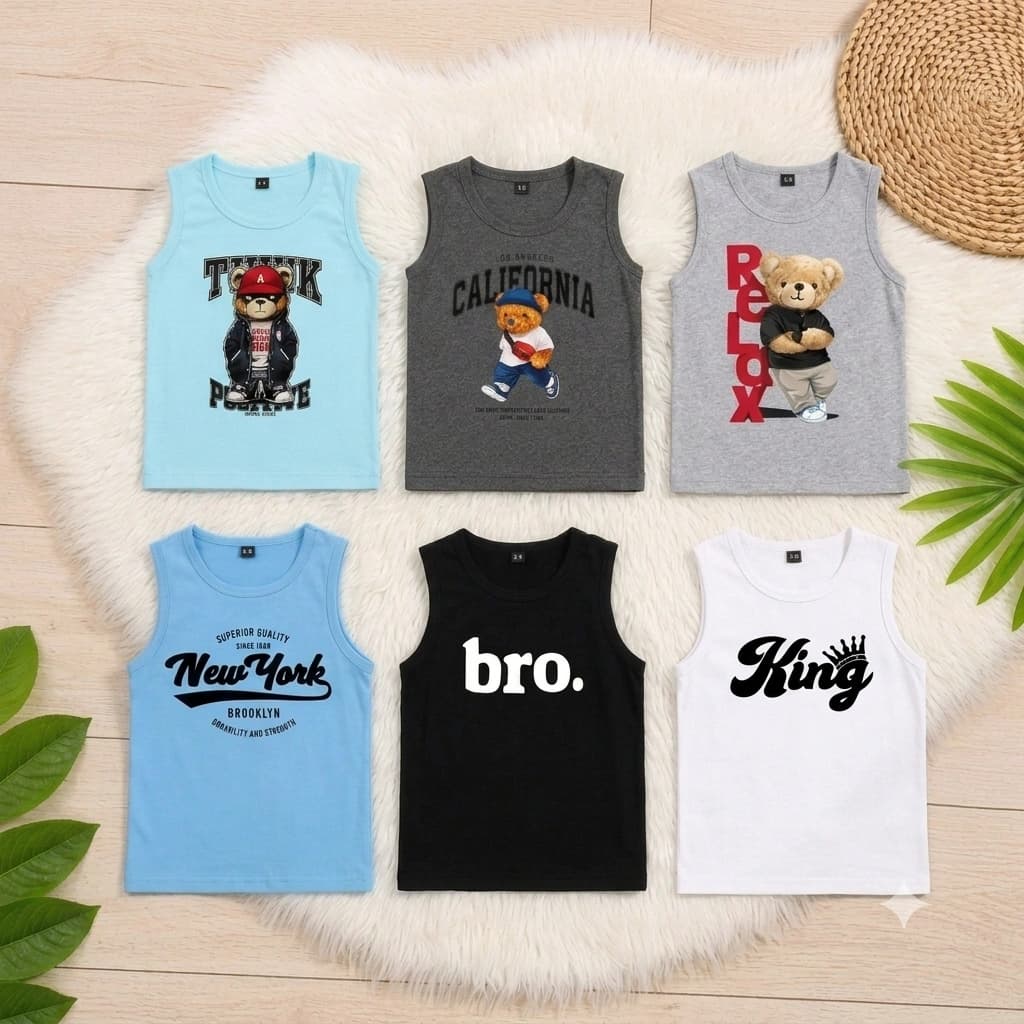 Baby Sleeveless T-shirt 6 Pcs Combo