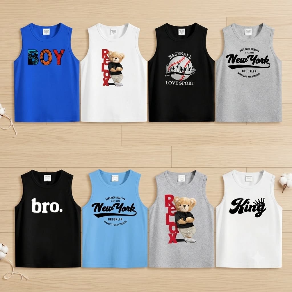 Baby Sleeveless T-shirt 8 Pcs Combo