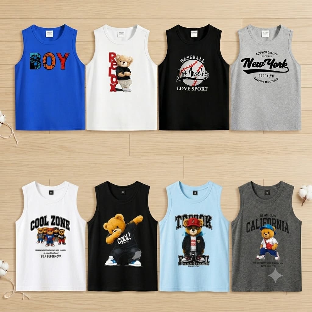 Baby Sleeveless T-shirt 8 Pcs Combo