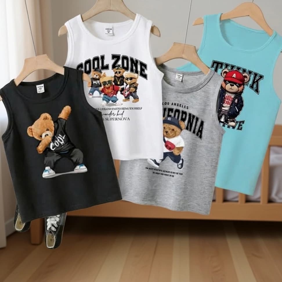 Baby Sleeveless T-shirt 4 Pcs Combo