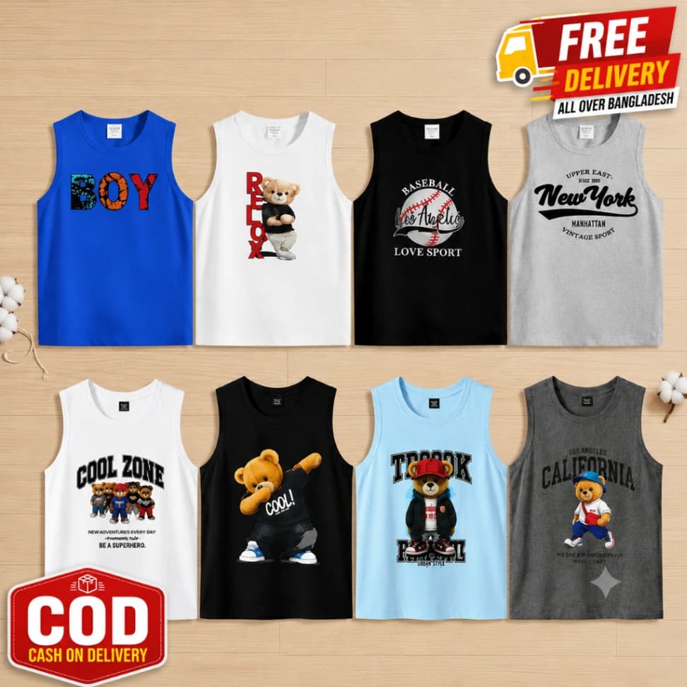 Baby Sleeveless T-shirt 8 Pcs + FREE DELIVERY