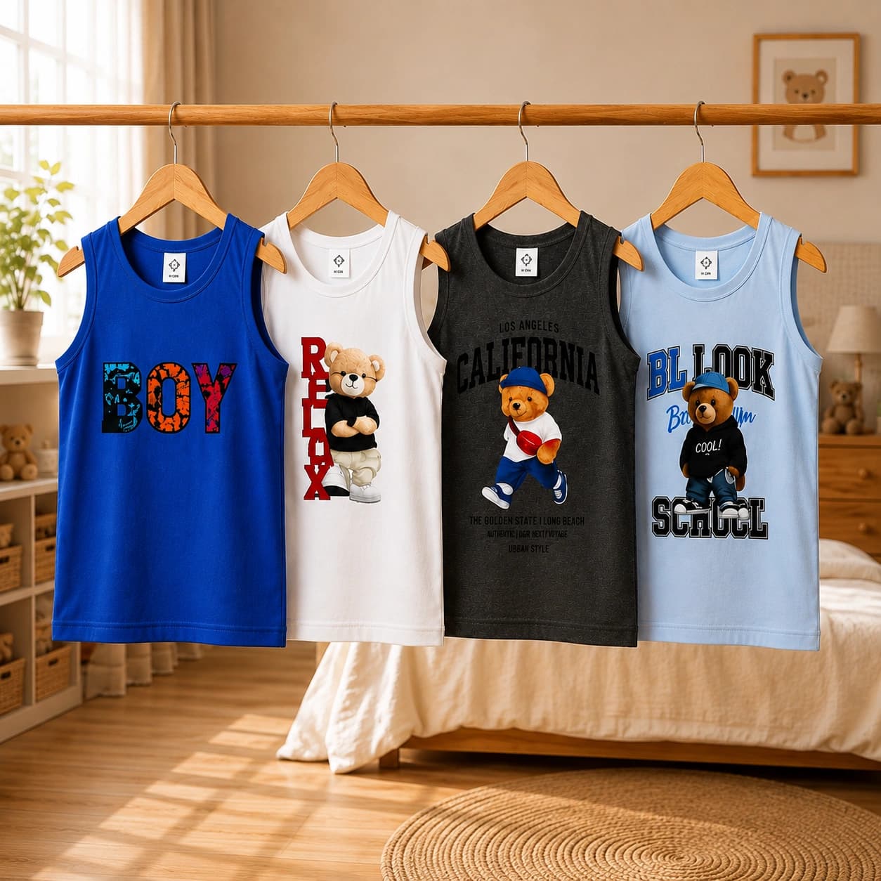 Baby Sleeveless T-shirt 4 Pcs  Combo