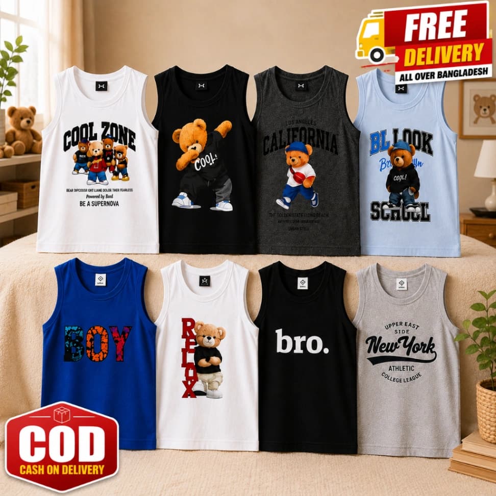 Baby Sleeveless T-shirt 8 Pcs + FREE DELIVERY