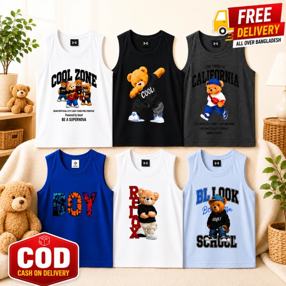 Baby Sleeveless T-shirt 6 Pcs + FREE DELIVERY