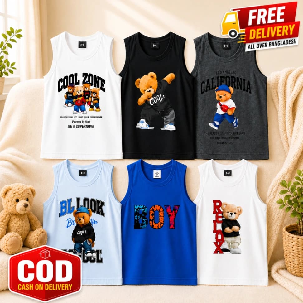 Baby Sleeveless T-shirt 6 Pcs + FREE DELIVERY