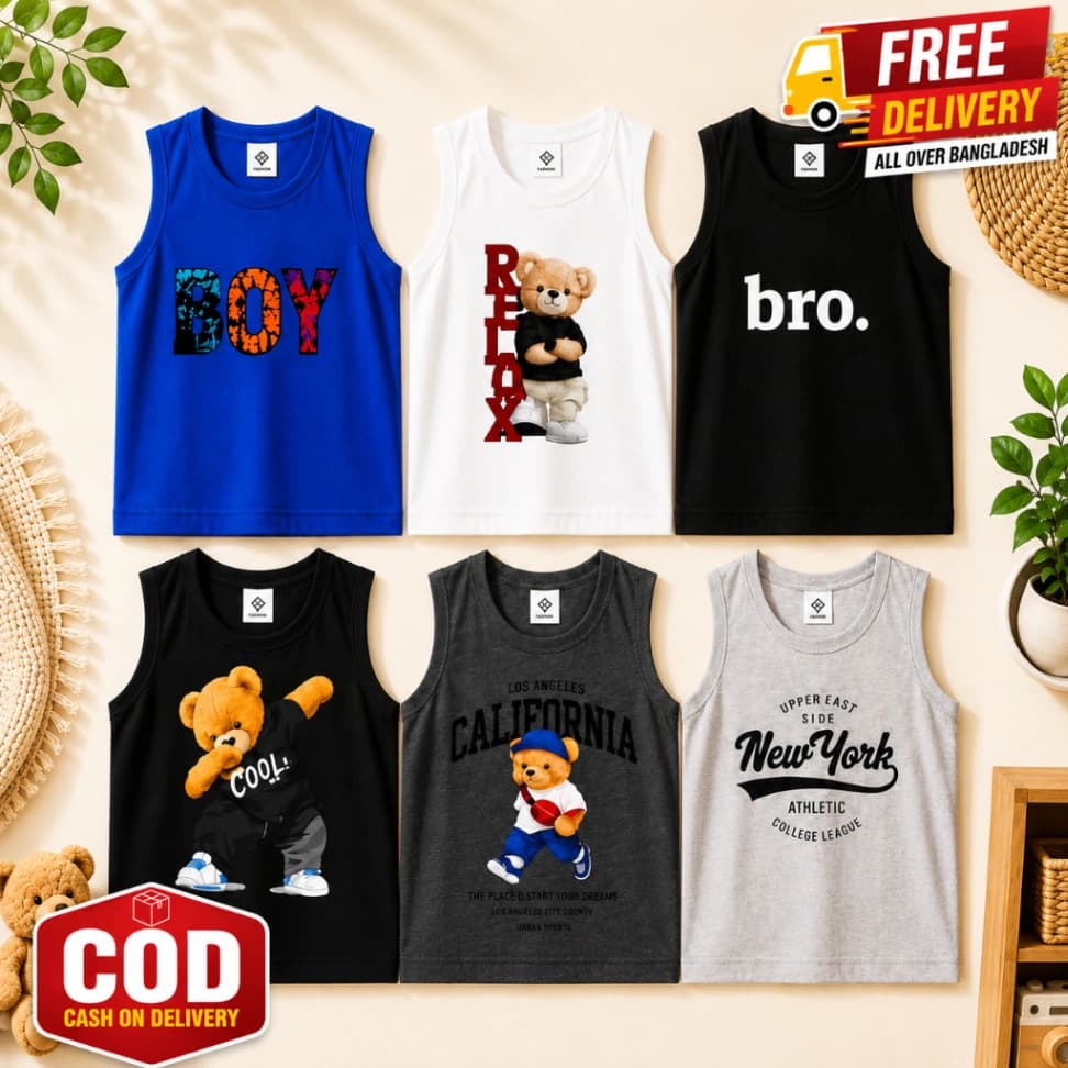 Baby Sleeveless T-shirt 6 Pcs + FREE DELIVERY