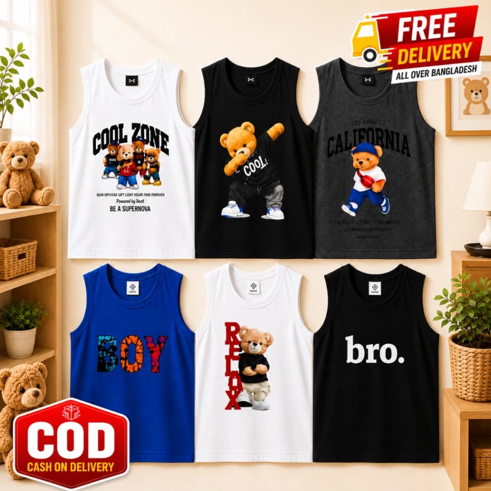 Baby Sleeveless T-shirt 6 Pcs + FREE DELIVERY