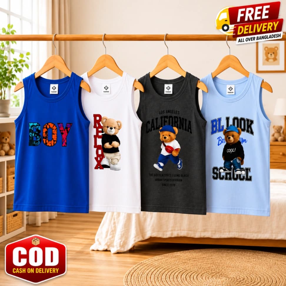 Baby Sleeveless T-shirt 4 Pcs  Combo