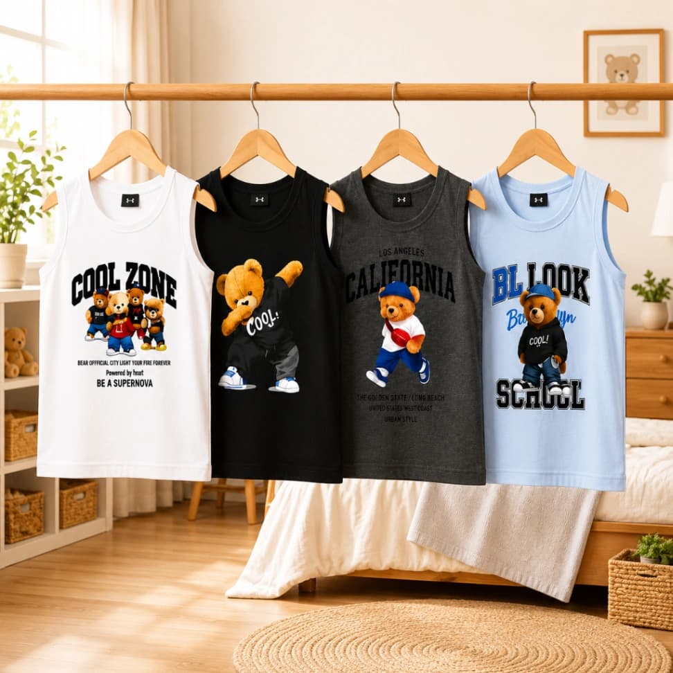 Baby Sleeveless T-shirt 4 Pcs Combo
