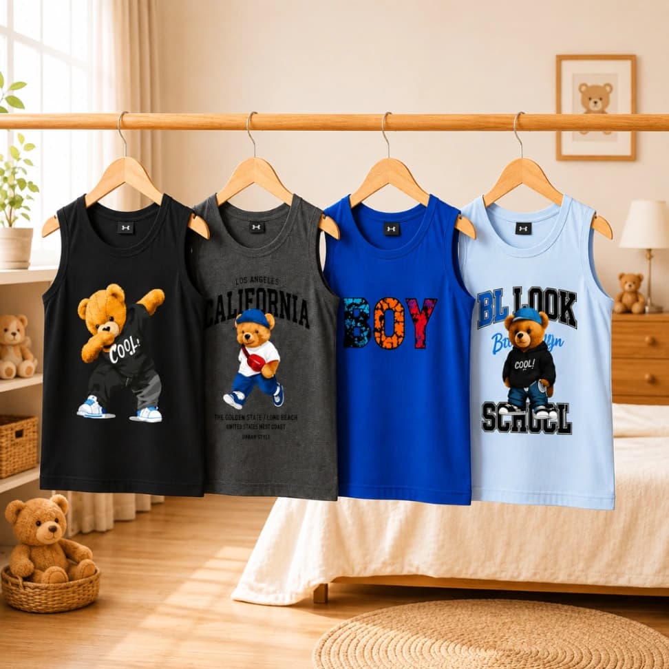 Baby Sleeveless T-shirt 4 Pcs Combo