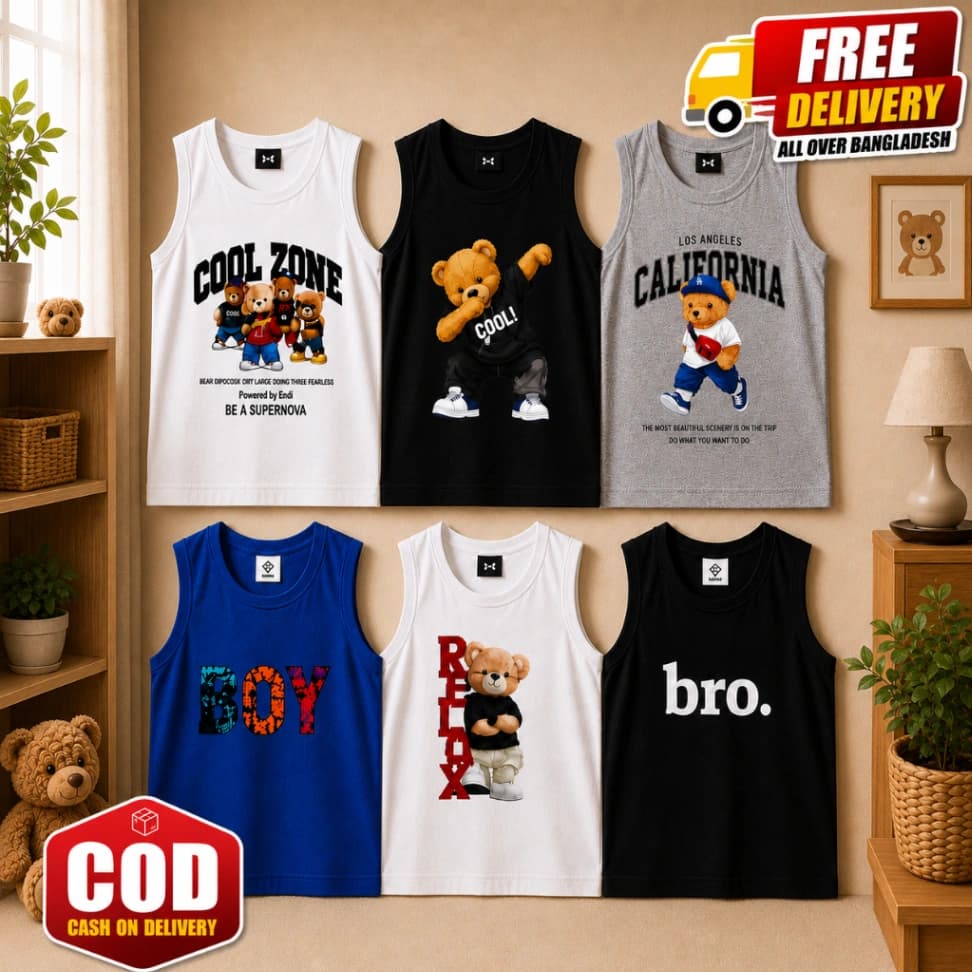 Baby Sleeveless T-shirt 6 Pcs + FREE DELIVERY